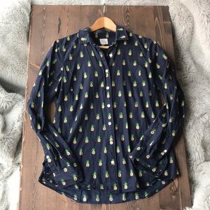 J. Crew factory Navy blue pineapple button down